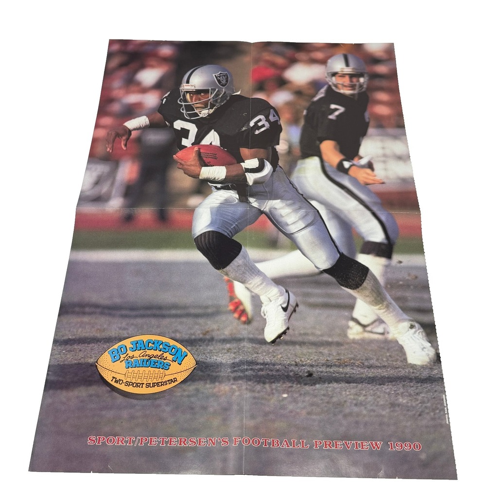 Bo Jackson Joe Montana Poster Sport Petersens Football Preview 1990‎ 14.25x20.25